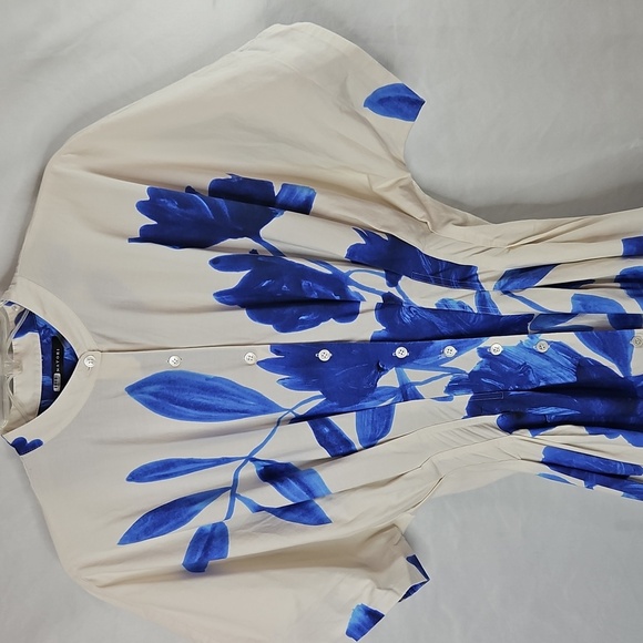 Natori Andora Blue and White Floral  Dress Size 6 - Picture 7 of 9